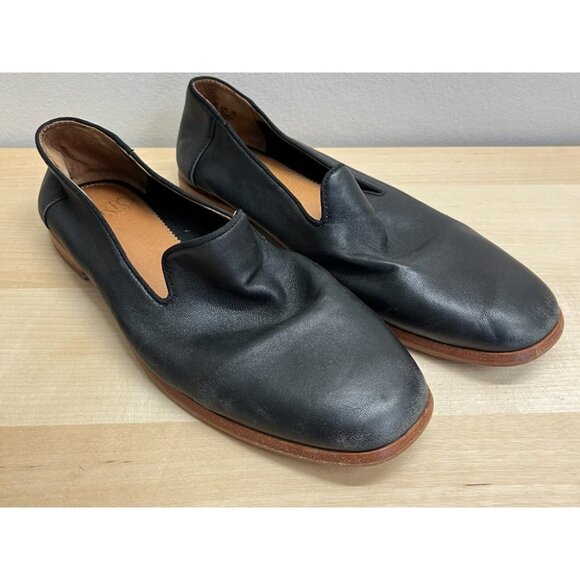 Franco Sarto Shoes - Franco Sarto Women's Size 5.5 Fallon Black Leather Slip-On Loafer Shoes Cushion
